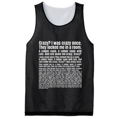 Crazy I Was Crazy Once. Funny Trending Meme Copypasta Mesh Reversible Basketball Jersey Tank