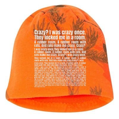 Crazy I Was Crazy Once. Funny Trending Meme Copypasta Kati - Camo Knit Beanie