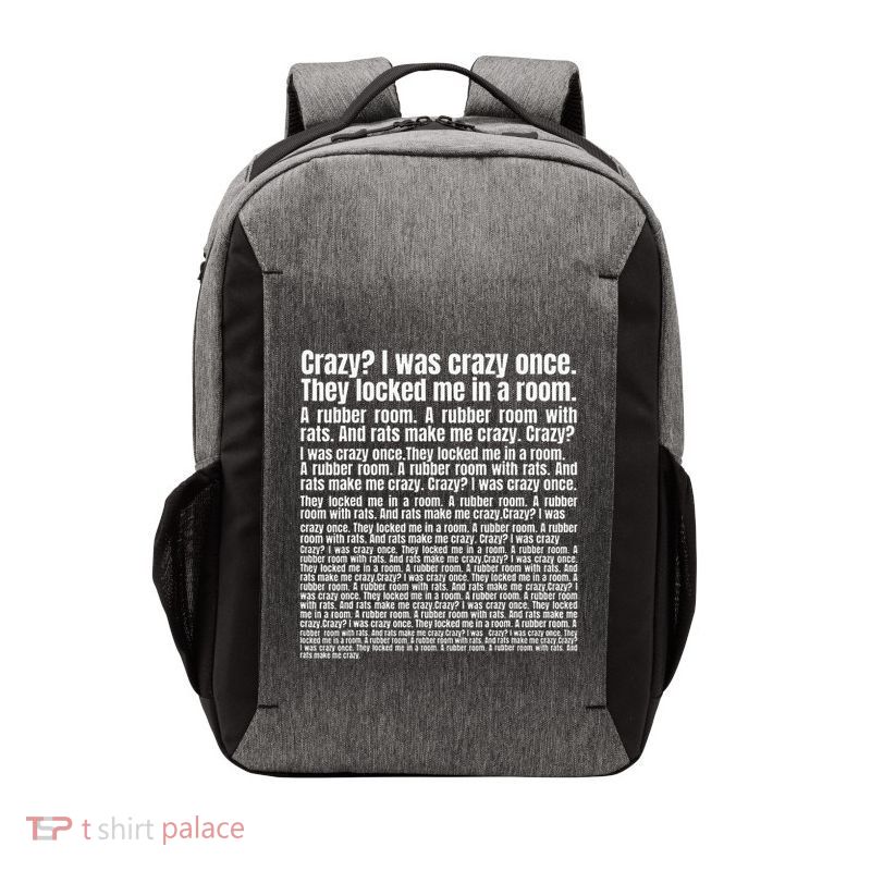 Crazy I Was Crazy Once. Funny Trending Meme Copypasta Vector Backpack