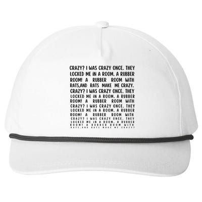 Crazy I Was Crazy Once Meme Snapback Five-Panel Rope Hat