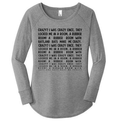 Crazy I Was Crazy Once Meme Women's Perfect Tri Tunic Long Sleeve Shirt