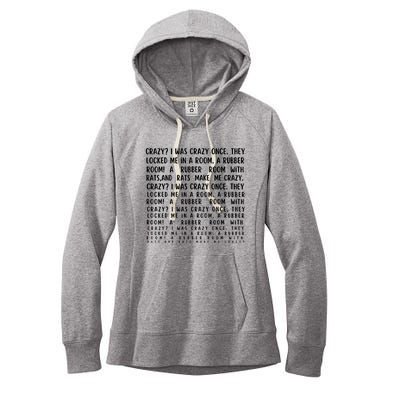 Crazy I Was Crazy Once Meme Women's Fleece Hoodie