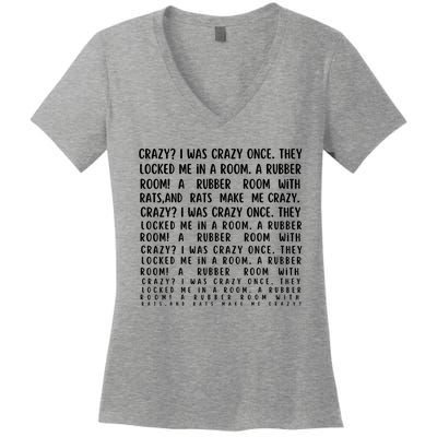 Crazy I Was Crazy Once Meme Women's V-Neck T-Shirt