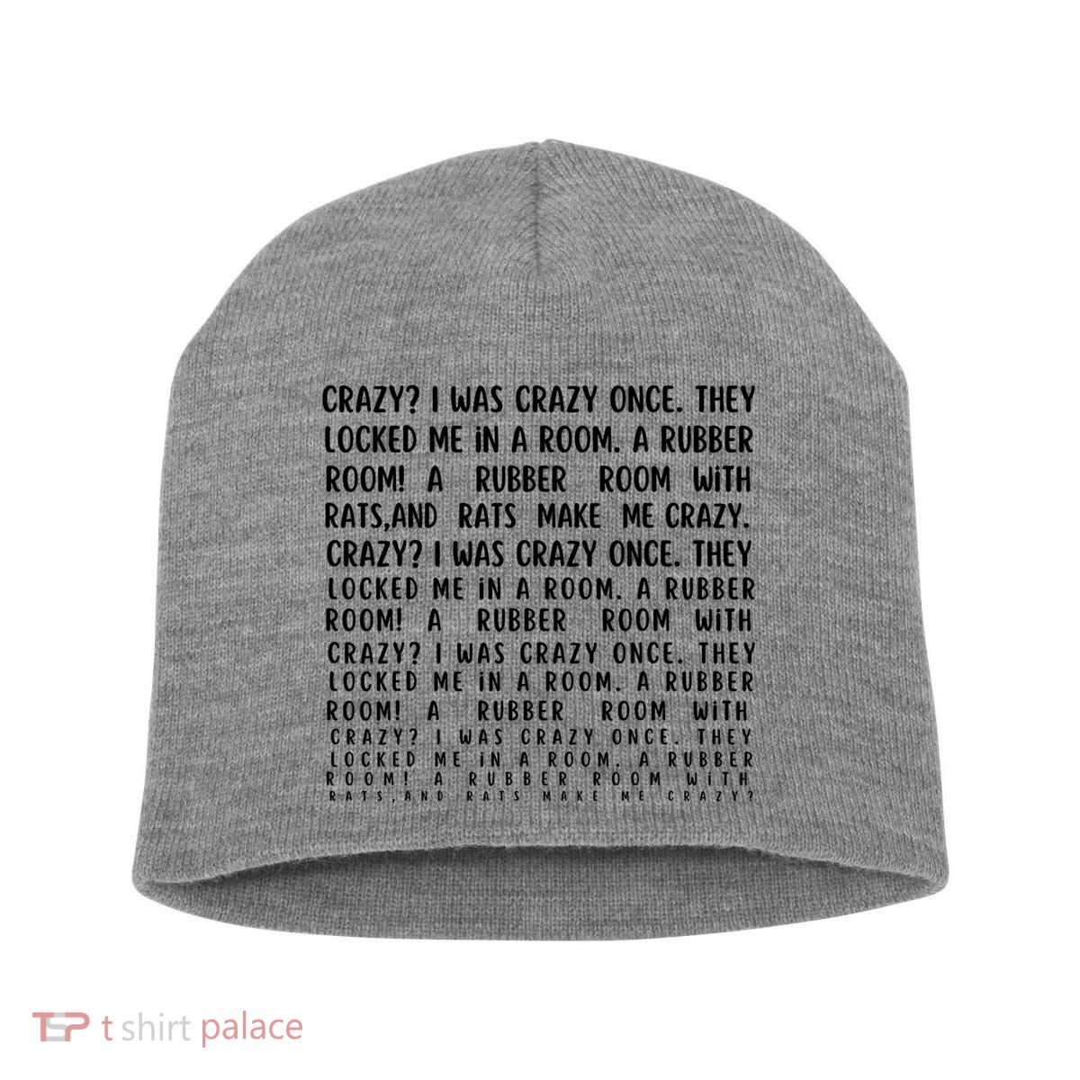 Crazy I Was Crazy Once Meme Short Acrylic Beanie