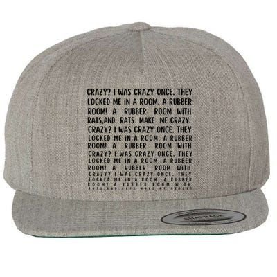 Crazy I Was Crazy Once Meme Wool Snapback Cap