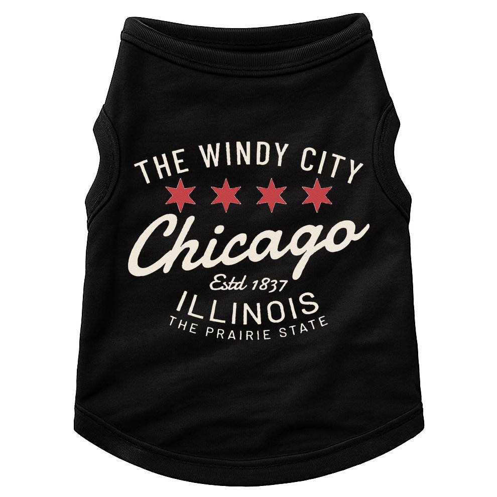 Chicago Illinois Windy City Estd 1837 Prairie State Souvenir Doggie Tank