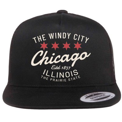 Chicago Illinois Windy City Estd 1837 Prairie State Souvenir Flatbill Hat