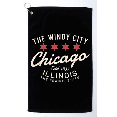 Chicago Illinois Windy City Estd 1837 Prairie State Souvenir Golf Towel