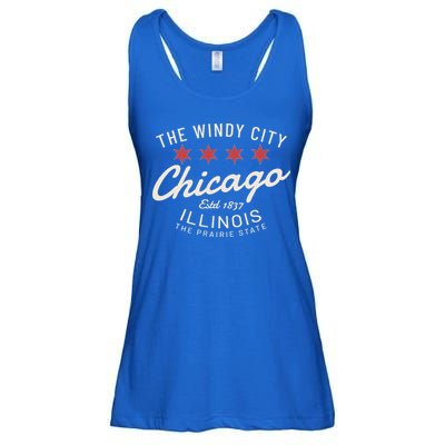 Chicago Illinois Windy City Estd 1837 Prairie State Souvenir Ladies Essential Flowy Tank