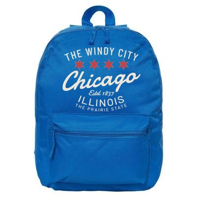 Chicago Illinois Windy City Estd 1837 Prairie State Souvenir 16 in Basic Backpack