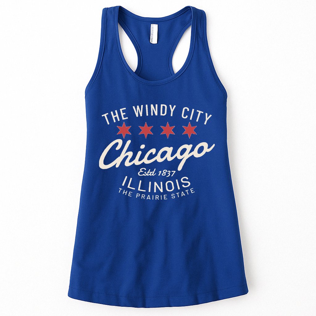 Chicago Illinois Windy City Estd 1837 Prairie State Souvenir Womens Tank Top
