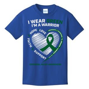 Clothing I Wear Green Cp Warrior Cerebral Palsy Awareness Great Gift Kids T-Shirt