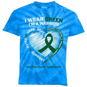 Clothing I Wear Green Cp Warrior Cerebral Palsy Awareness Great Gift Kids Tie-Dye T-Shirt