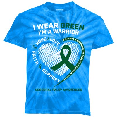 Clothing I Wear Green Cp Warrior Cerebral Palsy Awareness Great Gift Kids Tie-Dye T-Shirt