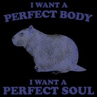 Capybara I Want A Perfect Body I Want A Perfect Soul Meme Drawstring Bag