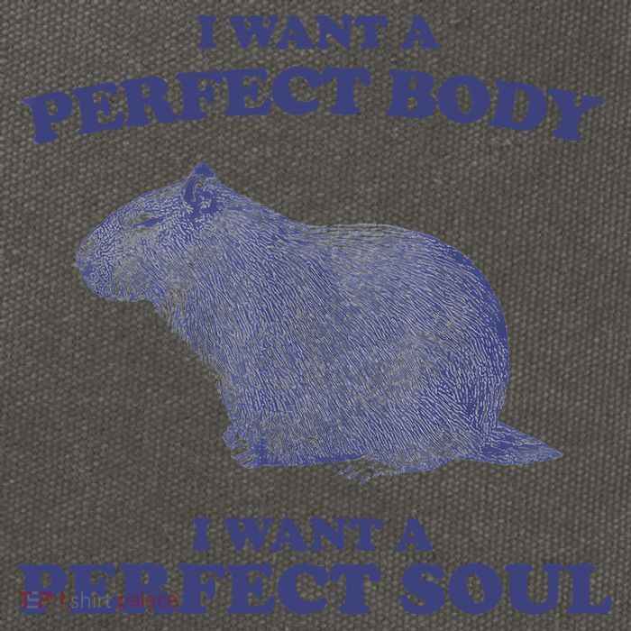 Capybara I Want A Perfect Body I Want A Perfect Soul Meme Cotton Canvas Backpack