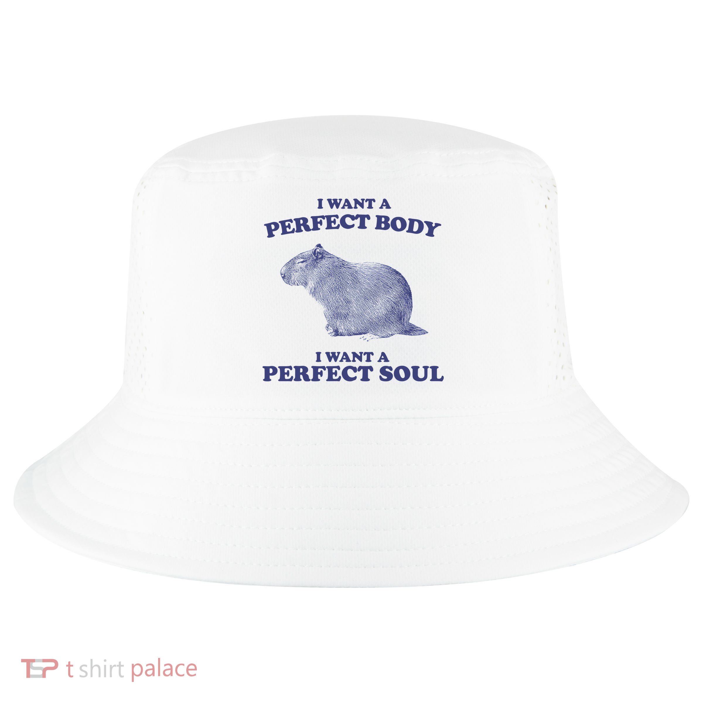 Capybara I Want A Perfect Body I Want A Perfect Soul Meme Cool Comfort Performance Bucket Hat