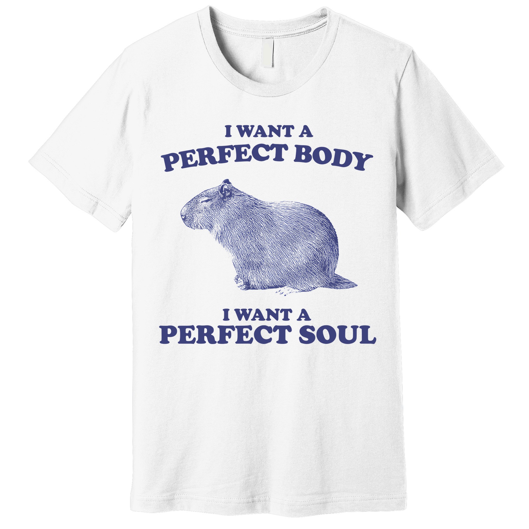Capybara I Want A Perfect Body I Want A Perfect Soul Meme Premium T-Shirt