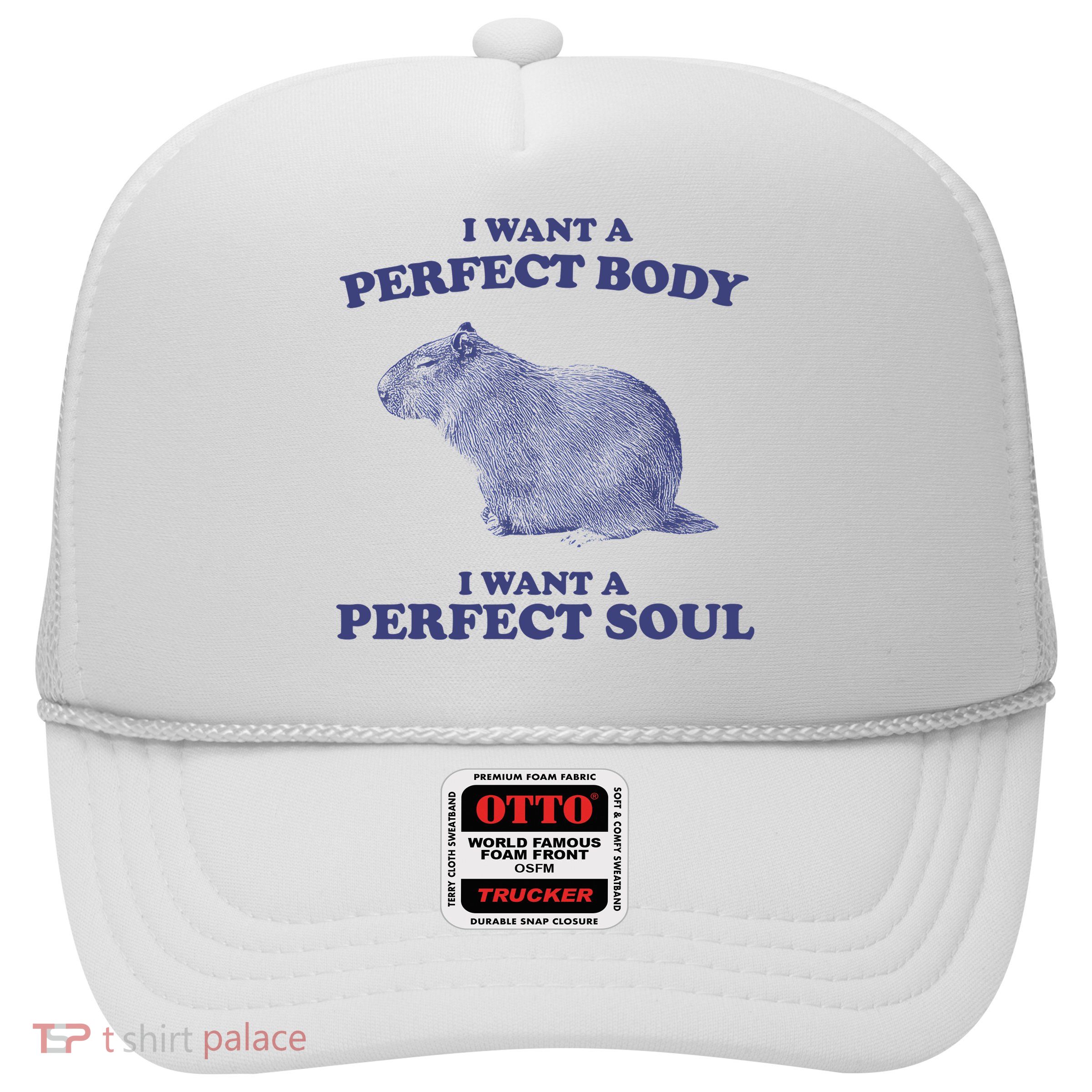 Capybara I Want A Perfect Body I Want A Perfect Soul Meme Trucker Hat
