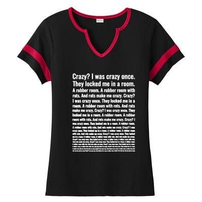 Crazy I Was Crazy Once Meme Ladies Halftime Notch Neck Tee