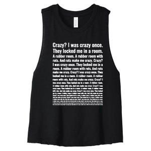 Crazy I Was Crazy Once Meme Women's Racerback Cropped Tank