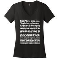 Crazy I Was Crazy Once Meme Women's V-Neck T-Shirt