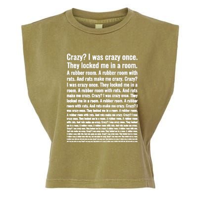 Crazy I Was Crazy Once Meme Garment-Dyed Women's Muscle Tee