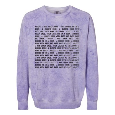 Crazy I Was Crazy Once Meme Colorblast Crewneck Sweatshirt