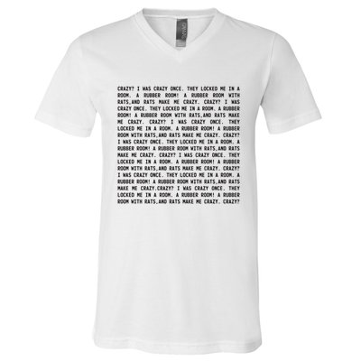 Crazy I Was Crazy Once Meme V-Neck T-Shirt