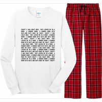 Crazy I Was Crazy Once Meme Long Sleeve Pajama Set