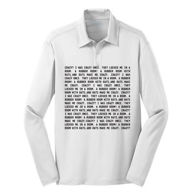 Crazy I Was Crazy Once Meme Silk Touch Performance Long Sleeve Polo