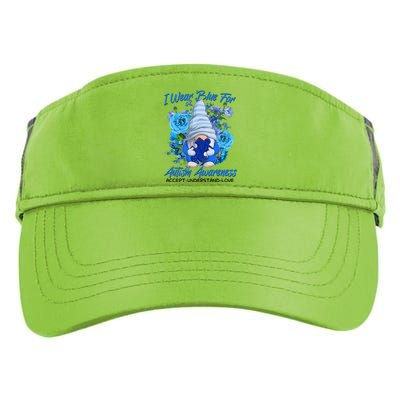 Cool I Wear Blue For Autism Awareness Accept Understand Love Flower Gnome Adult Drive Performance Visor