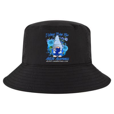 Cool I Wear Blue For Autism Awareness Accept Understand Love Flower Gnome Cool Comfort Performance Bucket Hat