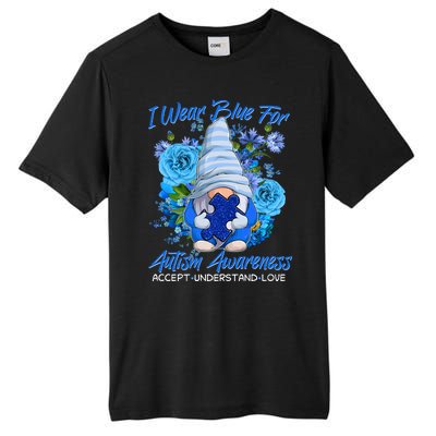 Cool I Wear Blue For Autism Awareness Accept Understand Love Flower Gnome Tall Fusion ChromaSoft Performance T-Shirt