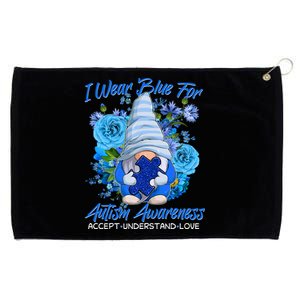 Cool I Wear Blue For Autism Awareness Accept Understand Love Flower Gnome Grommeted Golf Towel