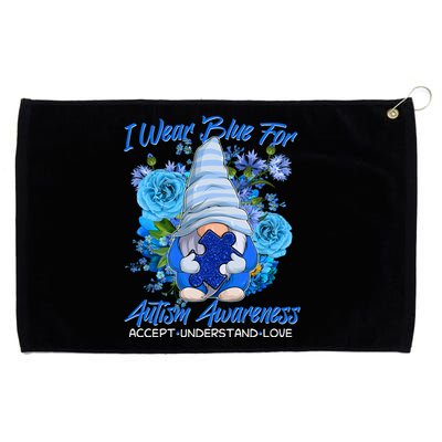 Cool I Wear Blue For Autism Awareness Accept Understand Love Flower Gnome Grommeted Golf Towel