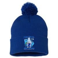 Cool I Wear Blue For Autism Awareness Accept Understand Love Flower Gnome Pom Pom 12in Knit Beanie