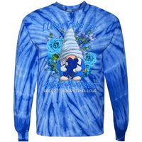 Cool I Wear Blue For Autism Awareness Accept Understand Love Flower Gnome Tie-Dye Long Sleeve Shirt