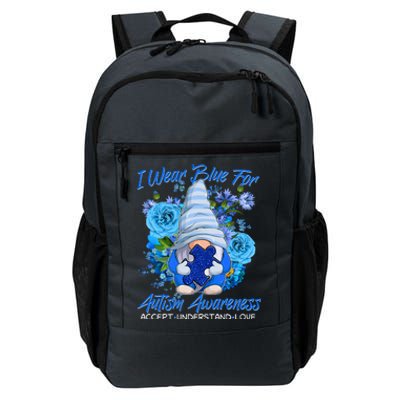 Cool I Wear Blue For Autism Awareness Accept Understand Love Flower Gnome Daily Commute Backpack