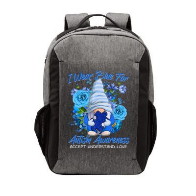 Cool I Wear Blue For Autism Awareness Accept Understand Love Flower Gnome Vector Backpack