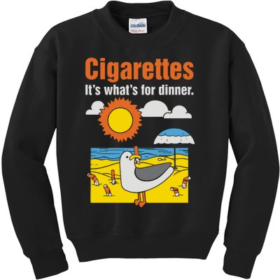 Cigarettes It’S What’S For Dinner Kids Sweatshirt