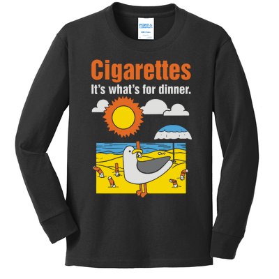 Cigarettes It’S What’S For Dinner Kids Long Sleeve Shirt