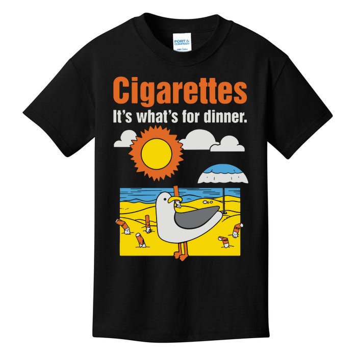 Cigarettes It’S What’S For Dinner Kids T-Shirt