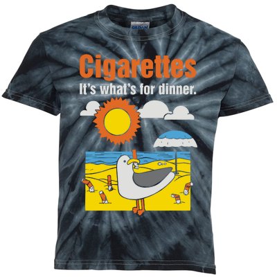 Cigarettes It’S What’S For Dinner Kids Tie-Dye T-Shirt