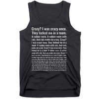 Crazy I Was Crazy Once Meme Tank Top