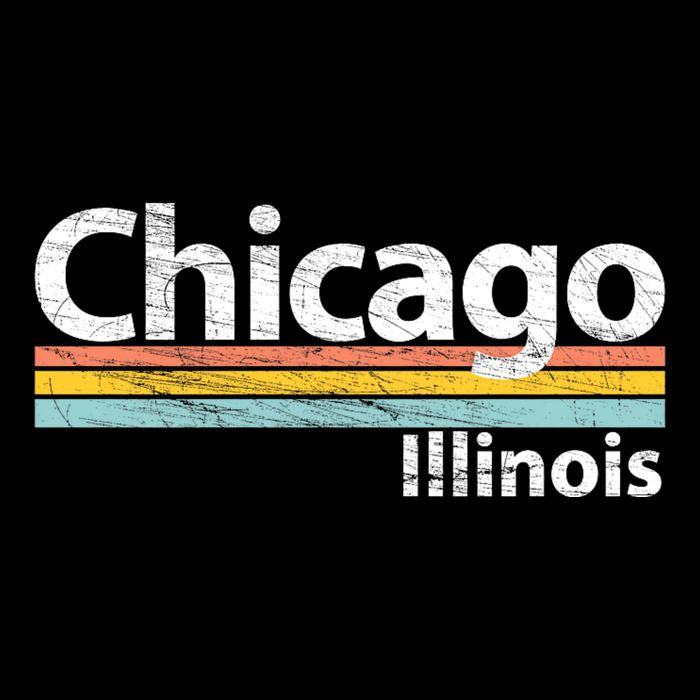 Chicago Illinois Worn Design / Retro Stripes Classic Cooling Performance Crew T-Shirt