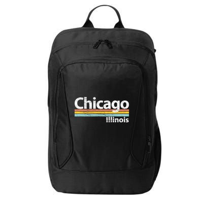 Chicago Illinois Worn Design / Retro Stripes Classic City Backpack