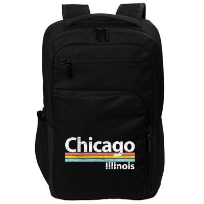 Chicago Illinois Worn Design / Retro Stripes Classic Impact Tech Backpack