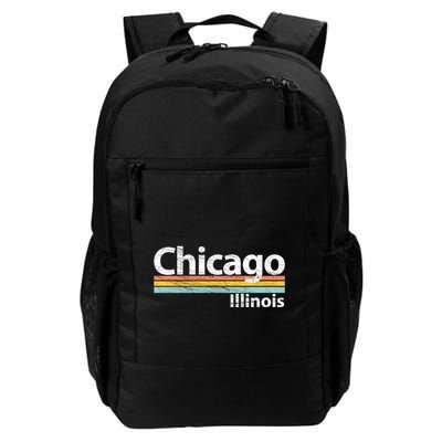 Chicago Illinois Worn Design / Retro Stripes Classic Backpack