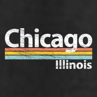 Chicago Illinois Worn Design / Retro Stripes Classic Adult Drive Performance Visor